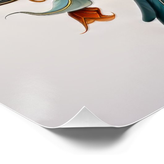 Mooie Art Nouveau Vogel Perfect Poster (Hoek)