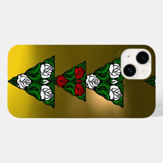 MOOIE ART NOUVEAU WITTE RODE ROZEN DRIEHOEK Case-Mate iPhone CASE (Achterkant (horizontaal))