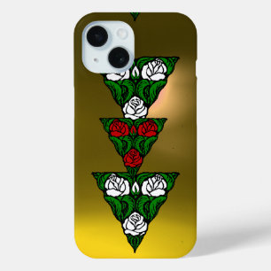 MOOIE ART NOUVEAU WITTE RODE ROZEN DRIEHOEK iPhone 15 CASE