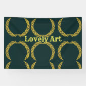 Mooie Art tekst naam met Yellow Crown Afbeelding Spandoek (Horizontaal)