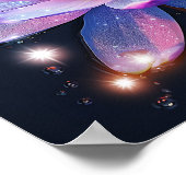 Mooie Art Water Lily Violets Poster (Hoek)