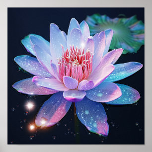 Mooie Art Water Lily Violets Poster