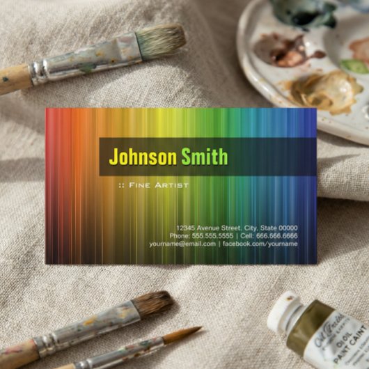 Mooie artiest - Stijlvolle regenboogkleuren Visitekaartje