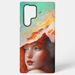 Mooie Artistieke Abstracte Rode Haren Ginger Meisj Samsung Galaxy Hoesje