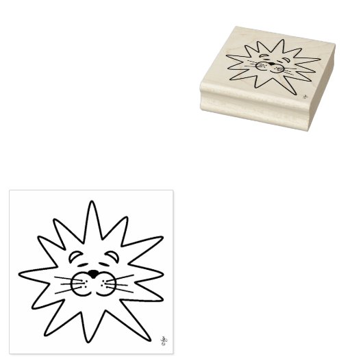 Mooie Artistieke Leeuwengezicht Houten Stempel (Gestempeld)