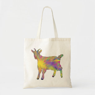 Mooie Artistieke Regenboog Geit Kleurrijk Boerderi Tote Bag
