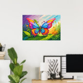 Mooie artistieke vlinder illustratie poster (Thuiskantoor)