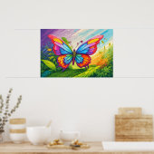 Mooie artistieke vlinder illustratie poster (Keuken)