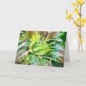 Mooie Artsy Lily Flower in Green Art Note Kaart (Gele Bloem)