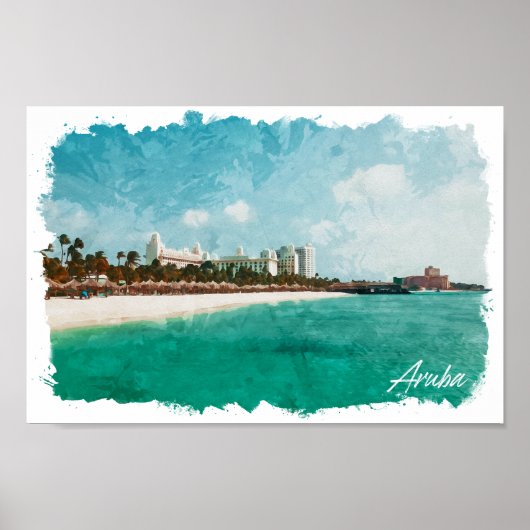 Mooie Aruba Tropical Island Travel Poster (Voorkant)