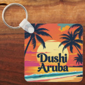 mooie aruba zonsondergang sleutelhanger (Voorkant)