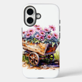 Mooie Aster bloemen in een wiel vat iPhone 16 Hoesje