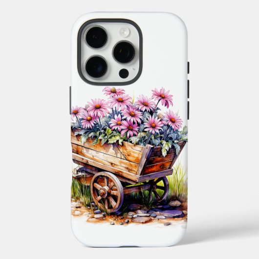 Mooie Aster Bloemen In Een Wielvat Case-Mate iPhone Case (Achterkant)