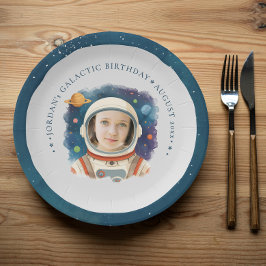 Mooie Astronaut Foto Planeten Melkweg Heelal Foto Papieren Bordje