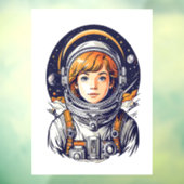 Mooie astronaut in de ruimte raamsticker (Vel 3)