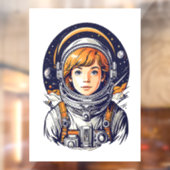 Mooie astronaut in de ruimte raamsticker (Vel 2)