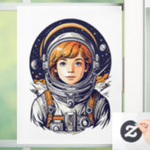 Mooie astronaut in de ruimte raamsticker (Huis)