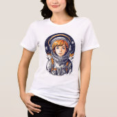 Mooie astronaut in de ruimte Tri-Blend shirt (Voorkant)