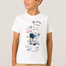 Mooie astronaut ruimte cartoon grafische kinder T- T-shirt