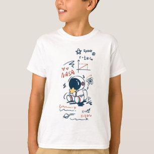 Mooie astronaut ruimte cartoon grafische kinder T- T-shirt