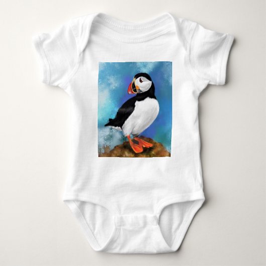 Mooie Atlantic Puffin Bird Baby Bodysuit (Voorkant)