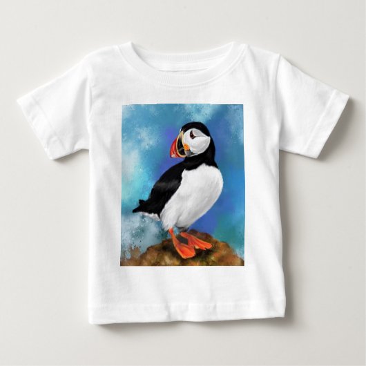 Mooie Atlantic Puffin Bird Baby T-Shirt (Voorkant)