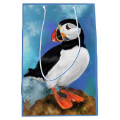 Mooie Atlantic Puffin Bird Gift Bag Medium Cadeauzakje (Voorkant)