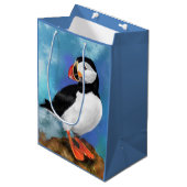 Mooie Atlantic Puffin Bird Gift Bag Medium Cadeauzakje (Voorkant Gekanteld)