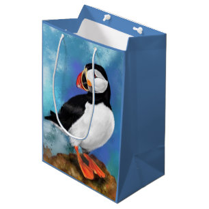 Mooie Atlantic Puffin Bird Gift Bag Medium Cadeauzakje