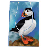 Mooie Atlantic Puffin Bird Gift Bag Medium Cadeauzakje (Achterkant)