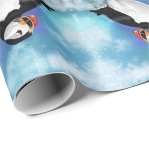 Mooie Atlantic Puffin Bird Painds Migned  Cadeaupapier