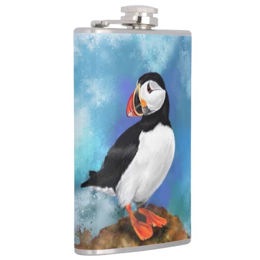 Mooie Atlantic Puffin Bird Painds Migned Heupfles (Rechts)