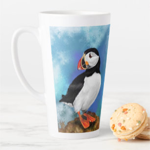 Mooie Atlantic Puffin Bird Painds Migned  Latte Mok