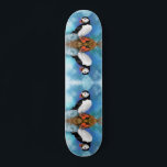 Mooie Atlantic Puffin Bird Painds Migned  Persoonlijk Skateboard<br><div class="desc">Mooie Atlantische puffin-vogelschilderende gemanipuleerde Waterverf Kast Beak</div>