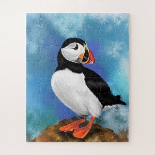 Mooie Atlantic Puffin Bird Painting Migned - Legpuzzel (Verticaal)