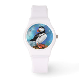 Mooie Atlantic Puffin horloge cadeau