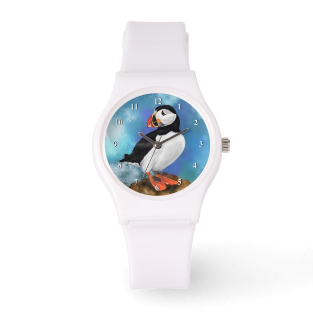 Mooie Atlantic Puffin horloge cadeau (Voorkant)