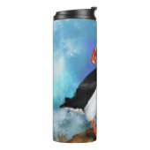 Mooie Atlantic Puffin Thermische Tumbler Thermosbeker (Gedraaid links)