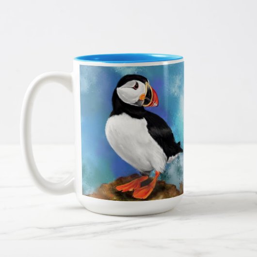 Mooie Atlantische Puffin Bird Coffee Mok (Links)