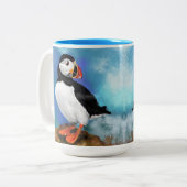 Mooie Atlantische Puffin Bird Coffee Mok (Voorkant links)