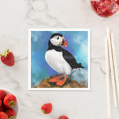 Mooie Atlantische Puffin Bird Napkins Servet (Insitu)