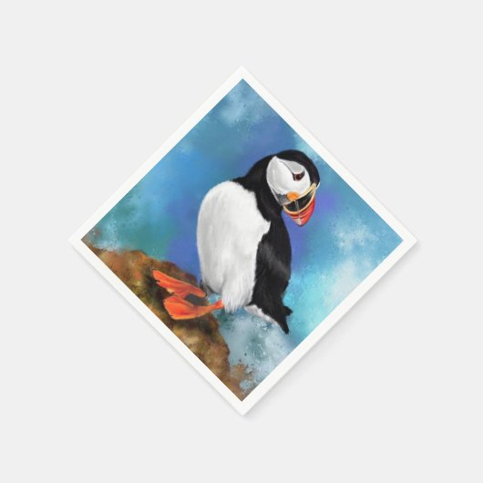 Mooie Atlantische Puffin Bird Napkins Servet (Hoek)