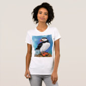 Mooie Atlantische Puffin Bird T-Shirt (Voorkant volledig)