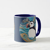 Mooie Atlantische Puffin Ocean Waves Mok (Voorkant rechts)