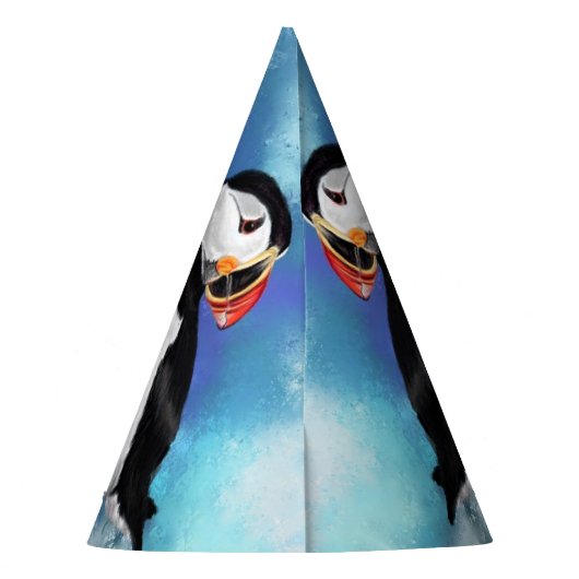 Mooie Atlantische puffin-vogel - Schilderen Feesthoedjes (Achterkant)