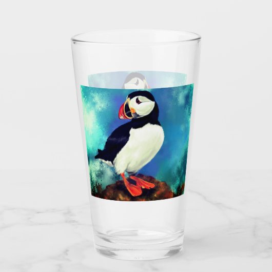 Mooie Atlantische puffin-vogel - Schilderen Glas (Voorkant)