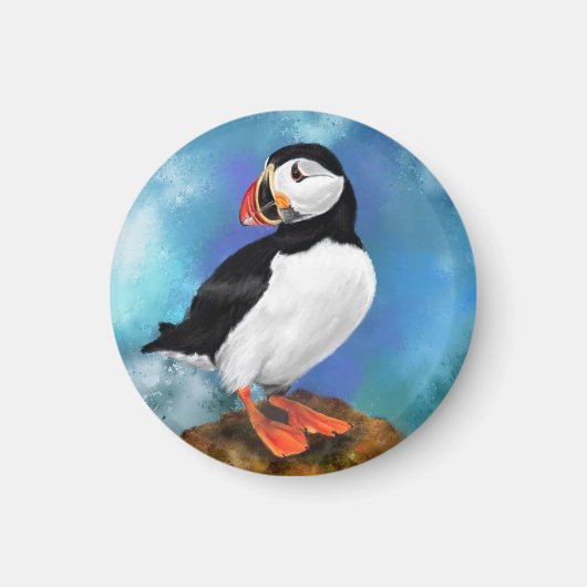 Mooie Atlantische Puffin Vogelmagneet Magneet (Voorkant)