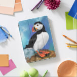 Mooie Atlantische puffin-vogelschilderkunst iPad Air Cover<br><div class="desc">Beautiful Atlantic Puffin Bird Painting Migned Art Watercolor Clown Beak</div>