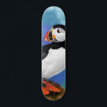 Mooie Atlantische puffin-vogelschilderkunst Persoonlijk Skateboard<br><div class="desc">Mooie Atlantische puffin-vogelschilderende gemanipuleerde Waterverf Kast Beak</div>