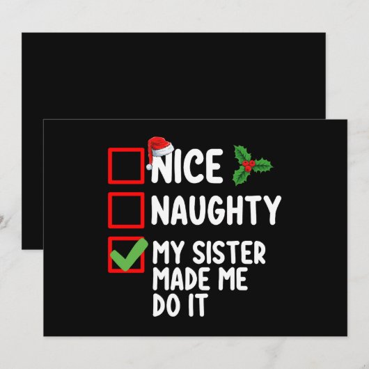 Mooie aughty, mijn zuster heeft me met kerst gemaa kaart (Voorkant / Achterkant)